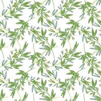 Branches and leaves seamless pattern. Leaf ornament. Botanical elements background. vector