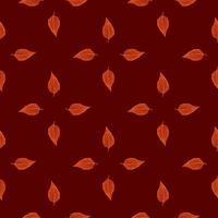 Seamless pattern engraved tree leaves. Vintage background botanical with foliage in hand drawn style. vector