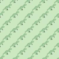 Seamless pattern cute T-Rex dino. Background of funny dinosaurs in doodle style. vector