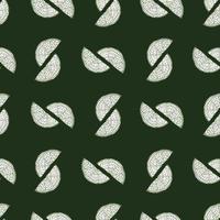 Seamless pattern engraved slice lemon. Vintage background piece lemon or lime in hand drawn style. vector