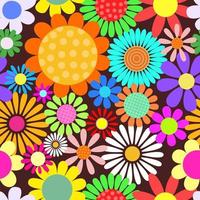 Retro Floral Daisy Flower Spring Meadow Pattern vector