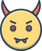 Colorful icon for devil vector
