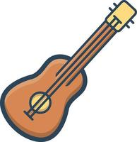 Colorful icon for guitar vector