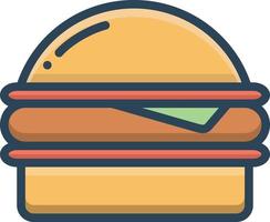 icono colorido para hamburguesa vector