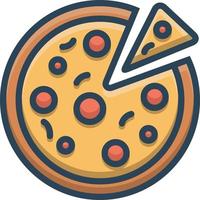 icono colorido para pizza vector