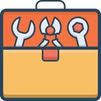 Colorful icon for toolbox vector