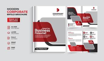 Modern and creative corporate business bifold brochure template vector