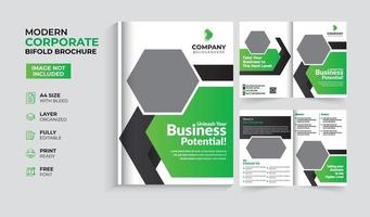 Modern and creative corporate business bifold brochure template vector