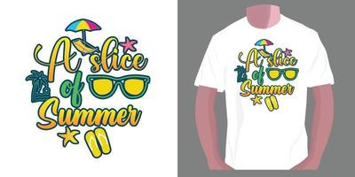 una rebanada de verano, diseño de camiseta de tipografía de verano vector