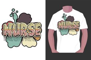 diseño de camisetas de sublimación de enfermera, diseño de tipografía del día de la enfermera. vector