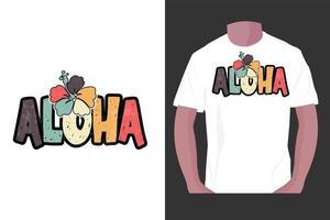 diseño de camiseta vintage aloha, diseño de camiseta vintage aloha de verano, vector