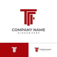 plantilla de vector de diseño de logotipo tft inicial, conceptos de diseño de logotipo t creativo