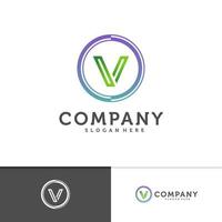 plantilla vectorial inicial del logotipo vo, conceptos creativos de diseño del logotipo vo vector