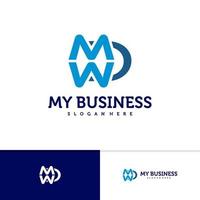 Initial M W D logo vector template, Creative M W D logo design concepts