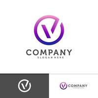 plantilla vectorial inicial del logotipo vo, conceptos creativos de diseño del logotipo vo vector