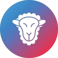 Sheep Glyph Circle Gradient Background Icon vector