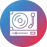 Turntable Glyph Circle Gradient Background Icon vector