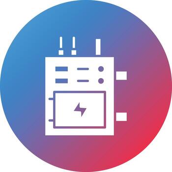Fuse Box Glyph Circle Gradient Background Icon vector