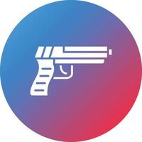 icono de fondo degradado de círculo de glifo de pistola vector