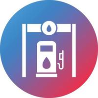 Gas Station Glyph Circle Gradient Background Icon vector