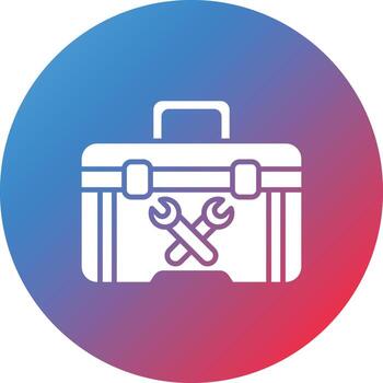 Tool Box Glyph Circle Gradient Background Icon vector