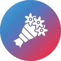 Flower Bouquet Glyph Circle Gradient Background Icon vector