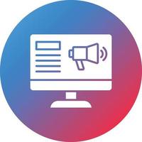 Online Ads Glyph Circle Gradient Background Icon vector