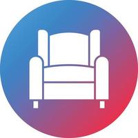 Cinema Sofa Glyph Circle Gradient Background Icon vector