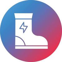 Electrician Boots Glyph Circle Gradient Background Icon vector