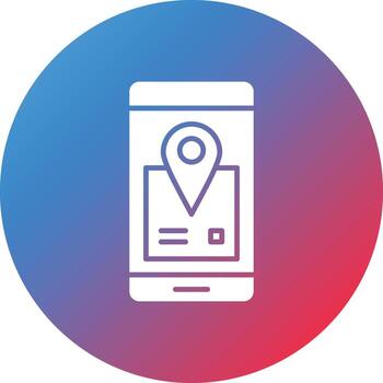 Mobile Shipment Tracking Glyph Circle Gradient Background Icon vector