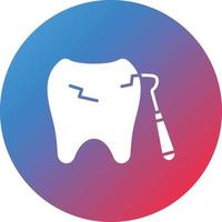 Tooth Scaling Glyph Circle Gradient Background Icon vector