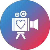Video Camera Glyph Circle Gradient Background Icon vector