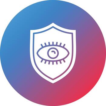 Security Vision Glyph Circle Gradient Background Icon vector