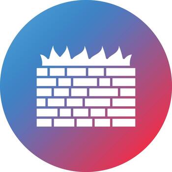 computadora cortafuegos glifo círculo gradiente fondo icono vector