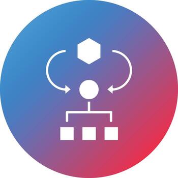 icono de fondo degradado de círculo de glifo de algoritmo vector