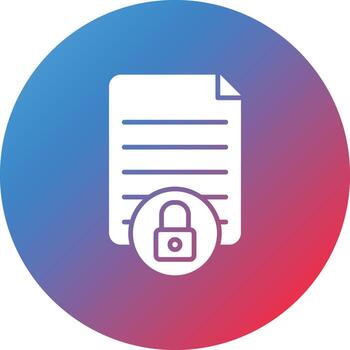 icono de fondo degradado de círculo de glifo de seguridad de datos vector