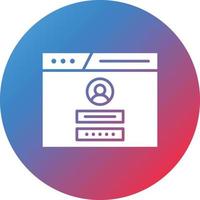 Browser Login Glyph Circle Gradient Background Icon vector