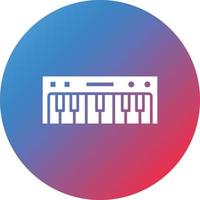 piano teclado glifo círculo gradiente fondo icono vector