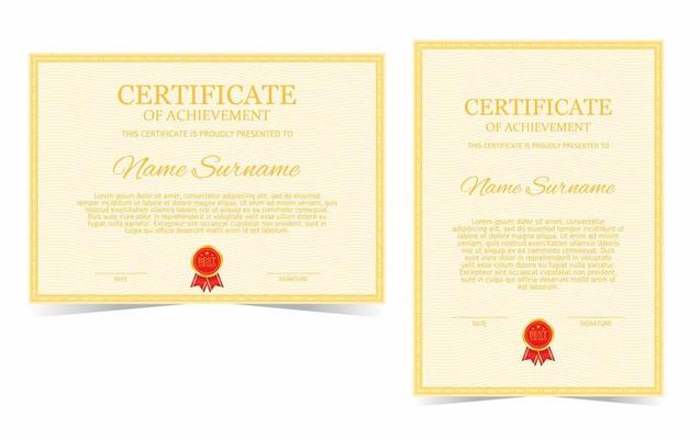 Certificate of completion template. Diploma vector design