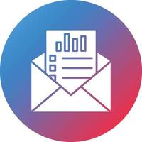 Email Statistics Glyph Circle Gradient Background Icon vector