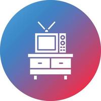 TV Stand Glyph Circle Gradient Background Icon vector