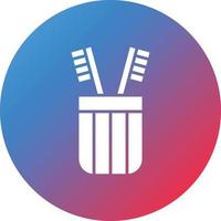 Tooth Brushes Glyph Circle Gradient Background Icon vector