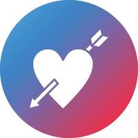 Heart Arrow Glyph Circle Gradient Background Icon vector