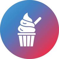 Ice Cream Cup Glyph Circle Gradient Background Icon vector