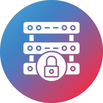 servidor seguridad glifo círculo gradiente icono de fondo vector