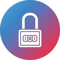 Number Padlock Glyph Circle Gradient Background Icon vector
