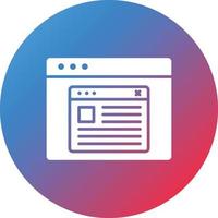Browser Pop Up Glyph Circle Gradient Background Icon vector