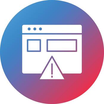 Website Error Glyph Circle Gradient Background Icon vector