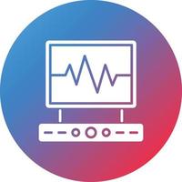 electrocardiograma glifo círculo gradiente icono de fondo vector