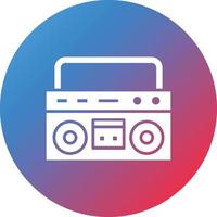 Boombox Glyph Circle Gradient Background Icon vector